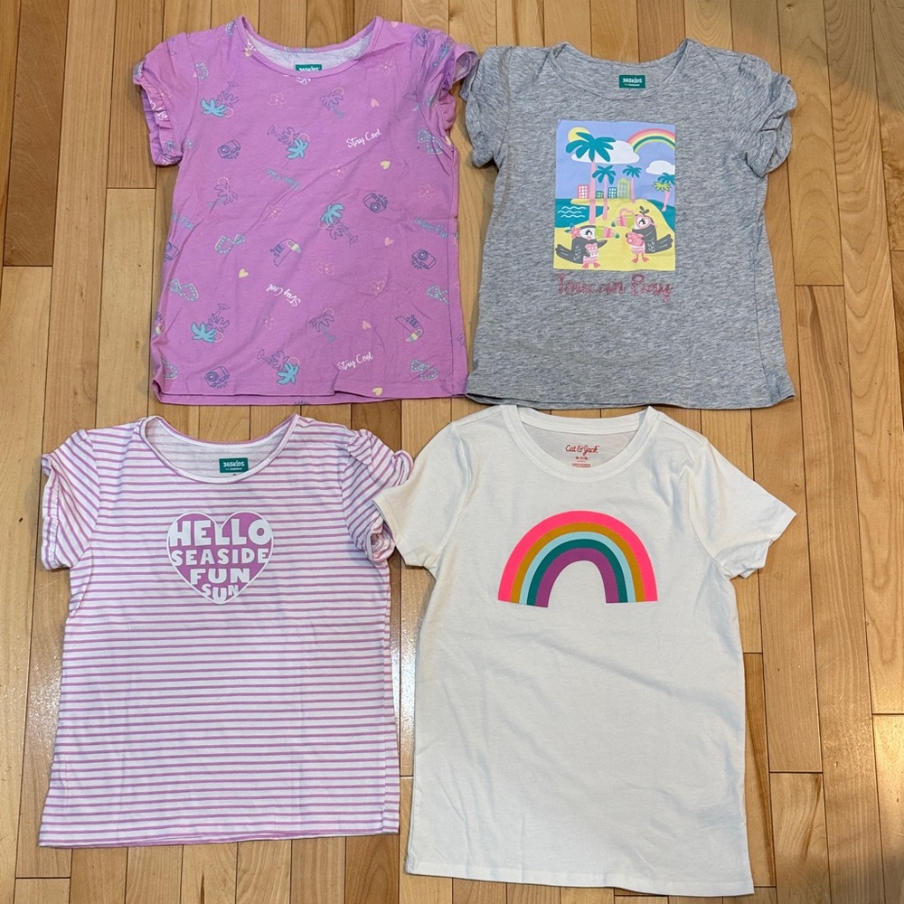 NWOT Cat & Jack Kids' Tees in Lavender, Gray, & Cream 3/ 356Kids 1/ Cat & Jack